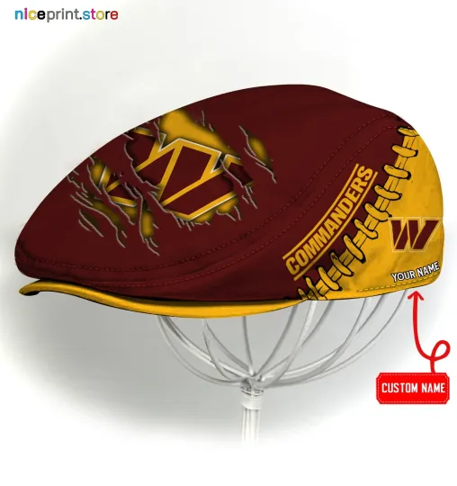 Discover Washington Team Commanders Jeff Cap Commanders Newsboy Cap Golf Cap football Flat Cap