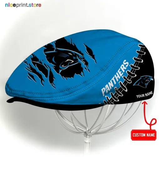 Discover Carolina Team Panthers Jeff Cap Panthers Newsboy Cap Golf Cap Flat Cap for Men
