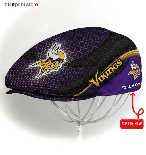 Discover Minnesota Team Vikings Jeff Cap Vikings Newsboy Cap Golf Cap Driving Hat for Men