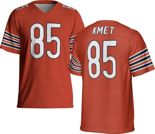 Discover Unsigned Custom Cole Kmet Orange Jersey - Full Size