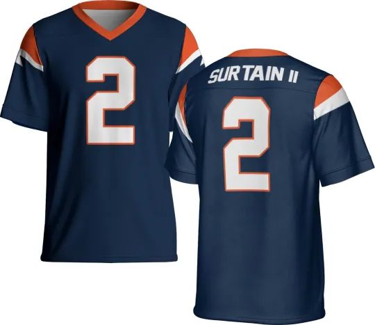 Discover Unsigned Custom Navy Pat Surtain II Jersey - Full Size