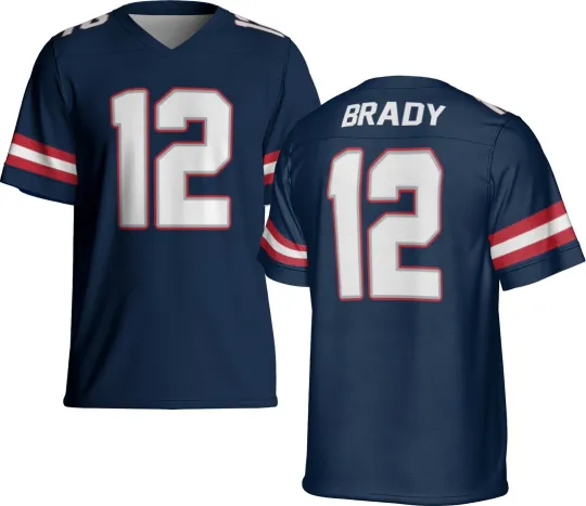 Custom Navy Tom Brady Jersey