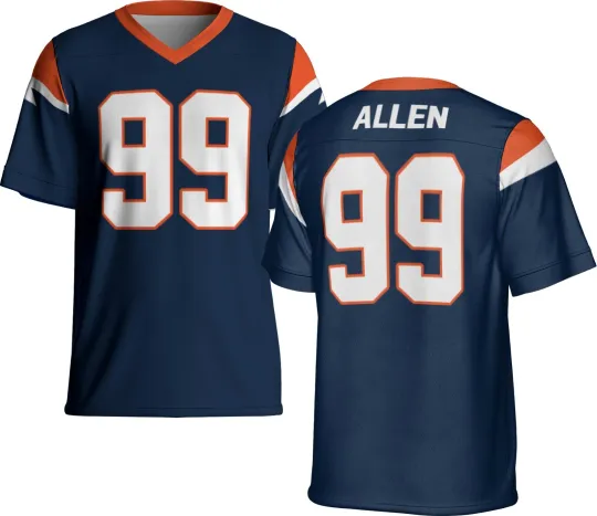 Custom Navy Zach Allen Jersey