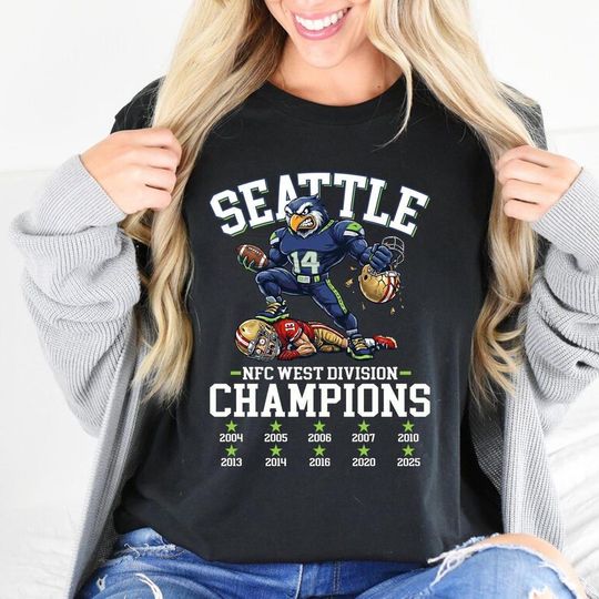 Discover Seattle Football NFC West Division Champs 2025 Shirt, Seattle Football Tee, Sports Team, Gift, America Football