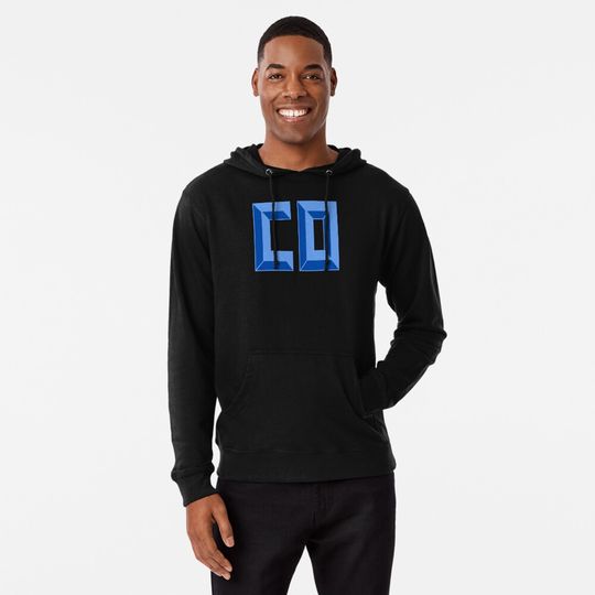 Discover Colorado CO Initial Text Lightweight Hoodie