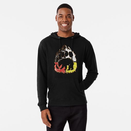 Discover Medicine Weel - Native American Bear Lightweight Hoodie