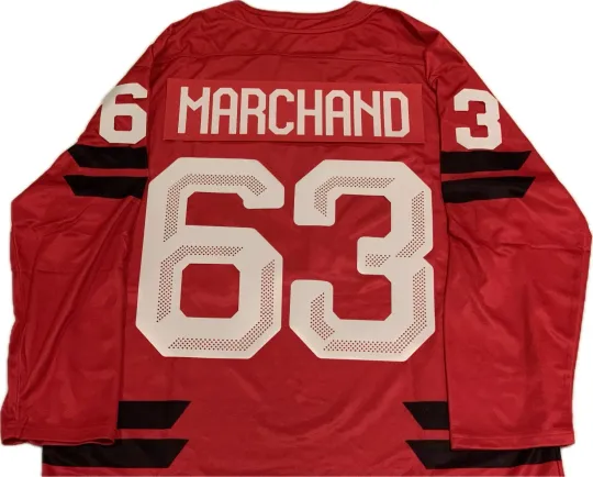 Discover Men's 2026 Canada Bauer Olympics Red Replica Hockey Jersey Brad Marchand