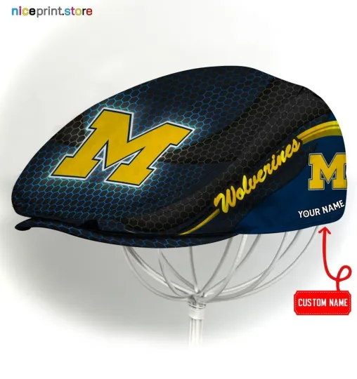 Discover Michigan Team Wolverines Jeff Cap Wolverines Newsboy Cap Golf Cap Driving Hat