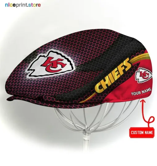 Discover Kansas City Team Chiefs Jeff Cap Chiefs Newsboy Cap Golf Cap Driving Hat for Men