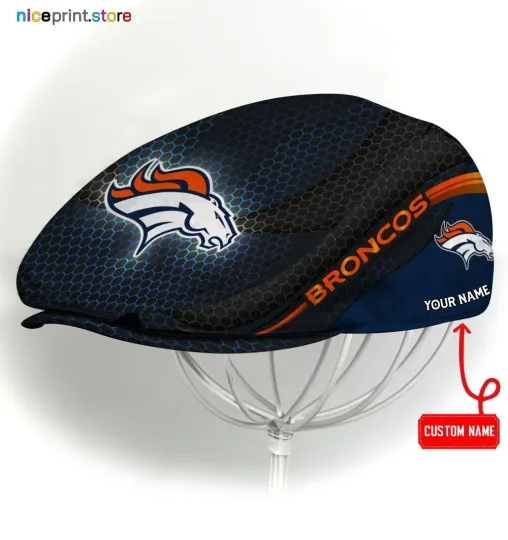 Discover Denver Team Broncos Jeff Cap Broncos Newsboy Cap Golf Cap Driving Hat for Men