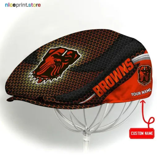 Discover Cleveland Team Browns Jeff Cap Browns Newsboy Cap Golf Cap Driving Hat for Men