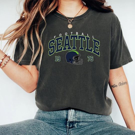 Discover Seattle Football Vintage T-Shirt, Retro Comfort Colors Seattle Shirt, Seattle Football Fan Crewneck Shirt, Unisex Football Game Day Shirt