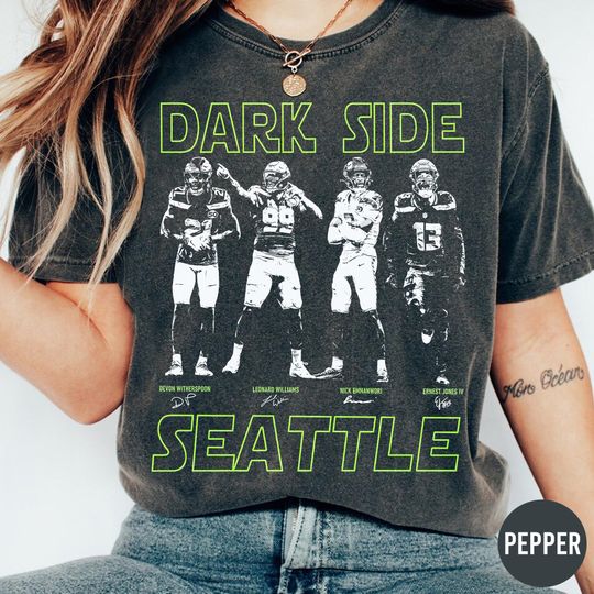 Discover Dark Side Defense Seahawks-Inspired 12th Fan Back Graphic Tee | Seahawks T-Shirt | Seattle Football Playoff Shirt | Game Day Shirt