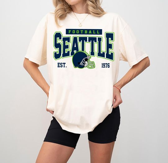 Discover Comfort Colors Seattle Football T-Shirt, Retro Seattle Football Shirt, Seattle Football Shirt, Game Day Shirt