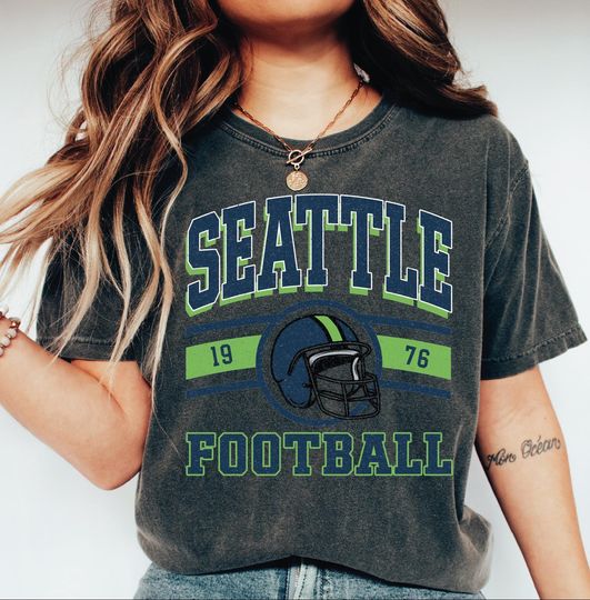 Discover Vintage Style Seattle Football Comfort Colors Shirt, Retro Fan Game Day Tee