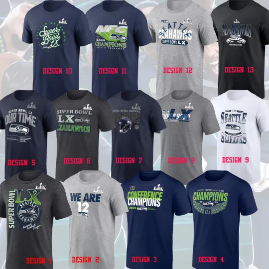 Discover HOT - Seattle Seahawks 2025 NFC Champions & Super Bowl LX Game Multi Designs