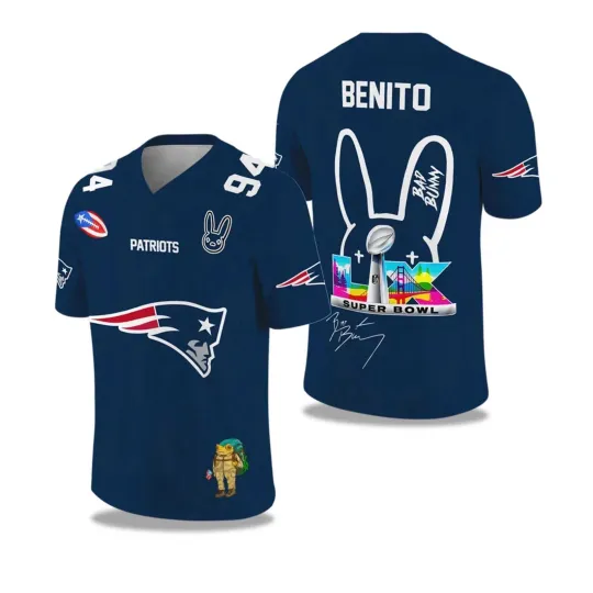 Patriots Bad Bunny Bowl LX 2026 Football Jersey