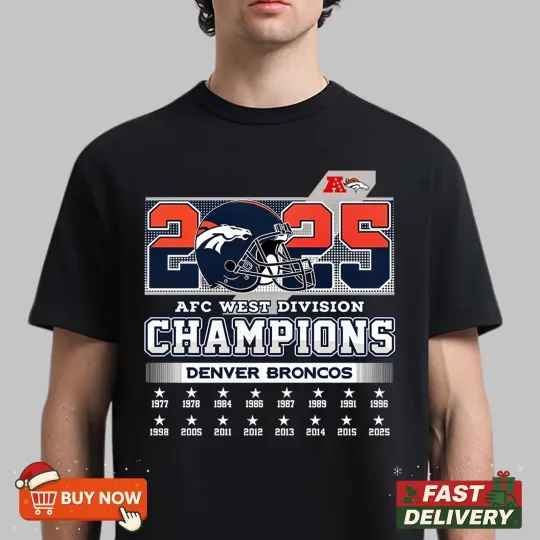 Denver Broncos 2025 AFC West Division Champions TShirt