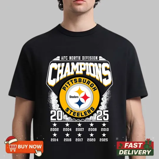 Discover Pittsburgh Steeler AFC North Division Champions 2025 TShirt - Full Size