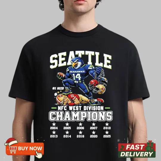 Discover Seattle Seahawks 2025 NFC West Division Champions TShirt - Ver04 Full Size
