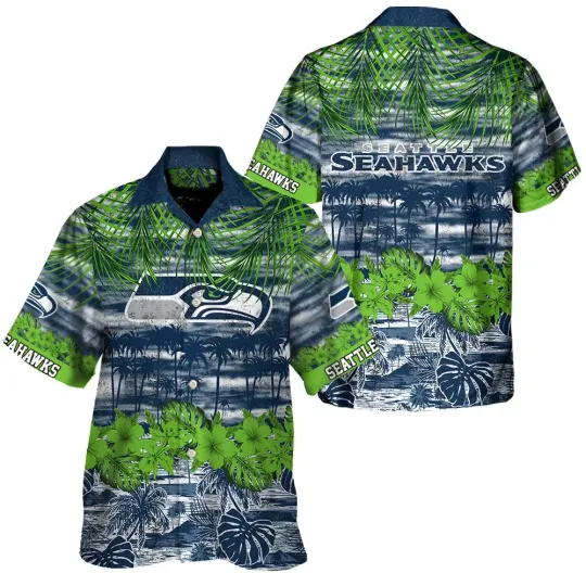 Discover Seattle Seahawks Tropical Lagoon Hawaiian, Gift For Friends, Gift For Fans