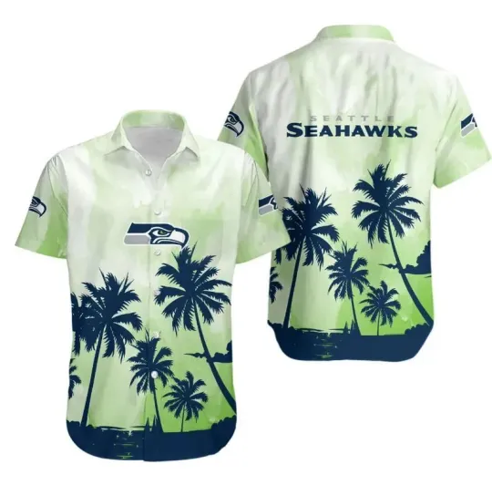 Discover Seattle Seahawks Sunset Palms Hawaiian, Gift For Friends, Gift For Fans