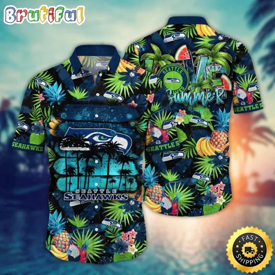 Discover football Seattle Seahawks Hawaiian Shirt Flower Relaxed Island Shirt