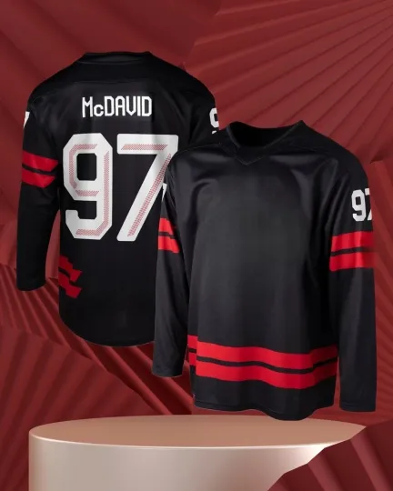 Discover Men's #97 McDavid Black 2026 Replica All Stitched Hockey Jersey Sz S-6XL