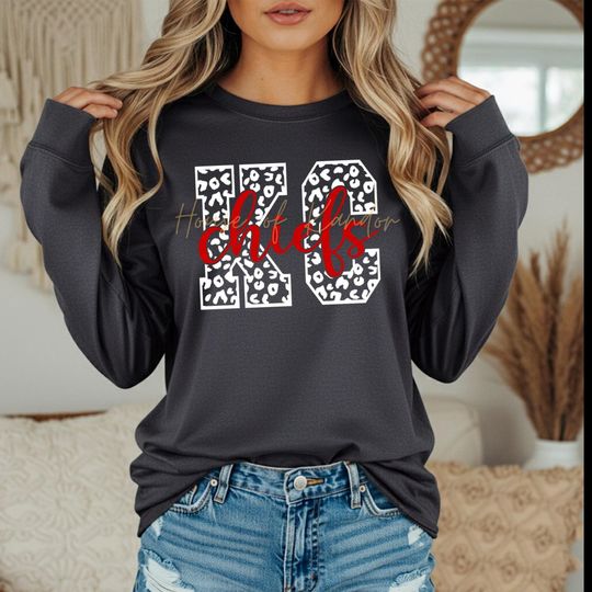 Discover KC Chiefs Leopard Long Sleeve Football Shirt for Chiefs Fans