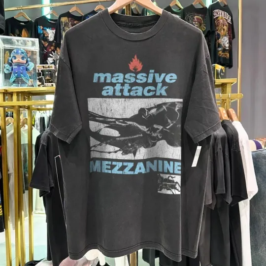 Discover 1998 Massive Attack Mezzanine Euro Tour Rare Black T-Shirt