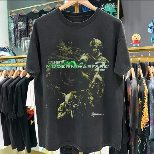 Vintage Call of Duty Promo Black T-Shirt Retro Gaming Tee