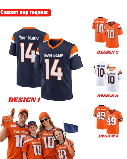 Discover Personalized Denver Football Jersey, Personalized Team Broncos Football Jersey, Game Day Outfit For American Football Fan