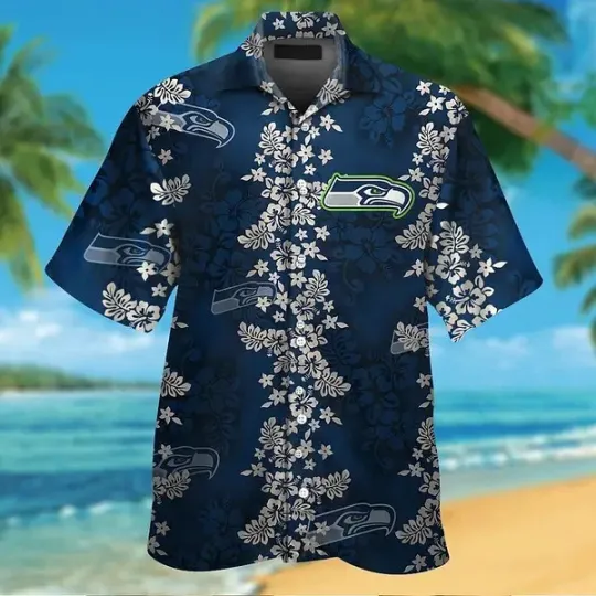 Discover Seattle Seahawks Short Sleeve  Tropical Hawaiian Shirt #2