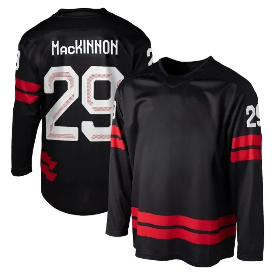 Discover Custom Men's #29 MacKinnon Black 2026 Replica Stitched Hockey Jersey Sz S-6XL