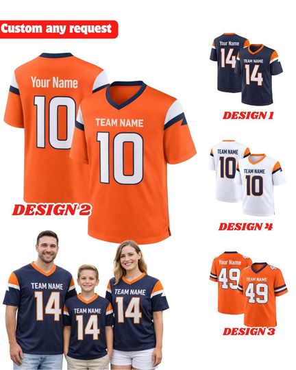 Discover Personalized Denver Football Jersey, Personalized Team Broncos Football Jersey, Game Day Outfit For American Football Fan