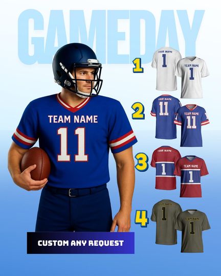 Discover Personalized Football Jersey Shirt, Custom Team Name & Number