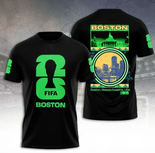 Discover 2026 Fifa World Cup Boston 3D T-Shirt