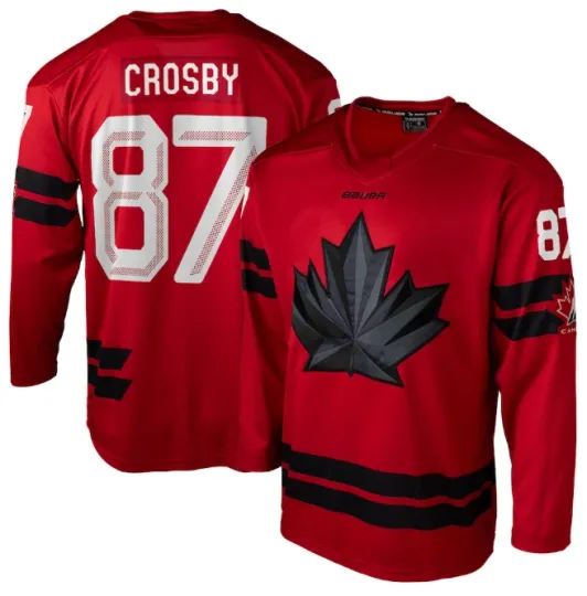 Discover Men's 2026 Canada Bauer Olympics Red Replica Hockey Jersey Sidney Crosby