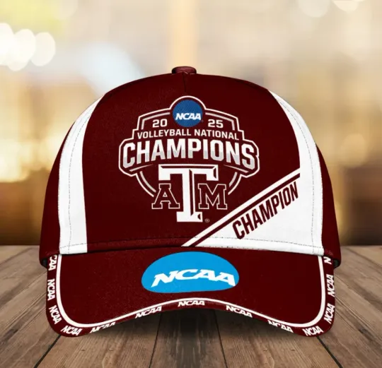 Discover Texas A-M Aggie1 Women Volleyball 2025 National Champions Classic Cap