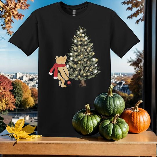 Discover Winnie The Pooh Tree Christmas T-Shirt for Boys & Girls