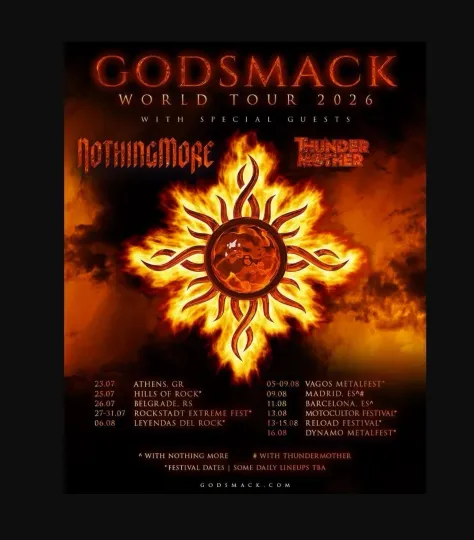 Discover Godsmack World Tour 2026 Poster
