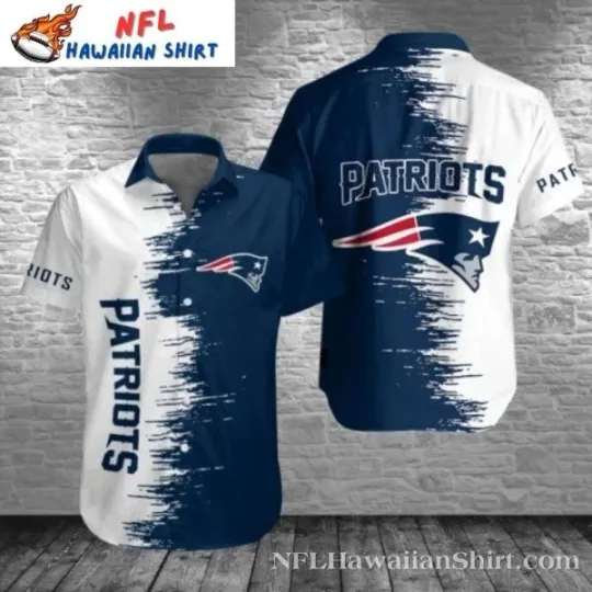 Discover New England Patriots Contrast Brush Hawaiian Shirt