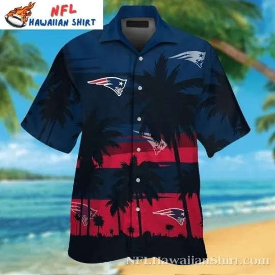 Discover Sunset Palms New England Patriots Navy Hawaiian Shirt