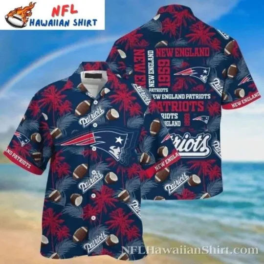 Discover Historic Gridiron Palms New England Patriots Hawaiian Shirt