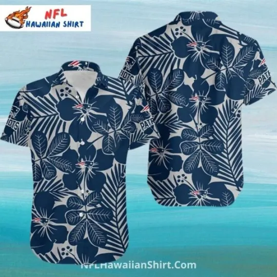 Discover New England Patriots Aloha Hawaiian Shirt – Navy Palm Leaf Design