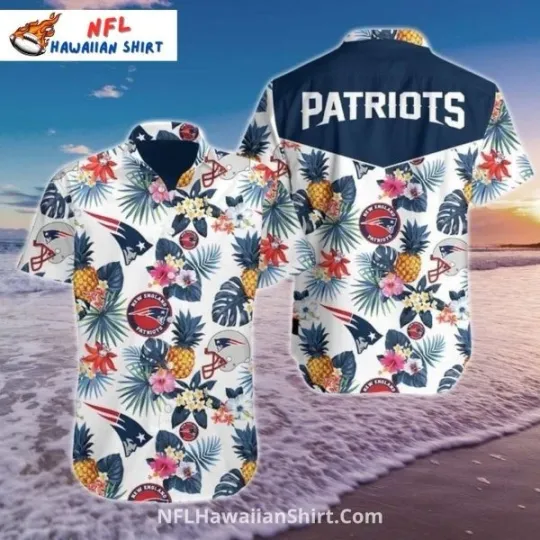 Floral Tropical New England Patriots Aloha Hawaiian Shirt