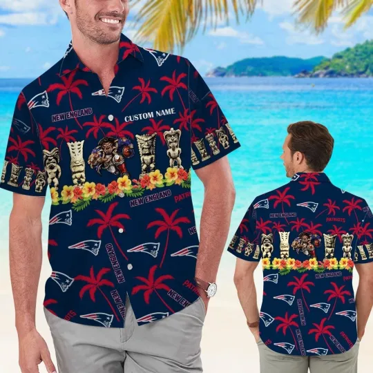 New England Patriots Name Personalized Hawaiian Shirt Aloha Shirt