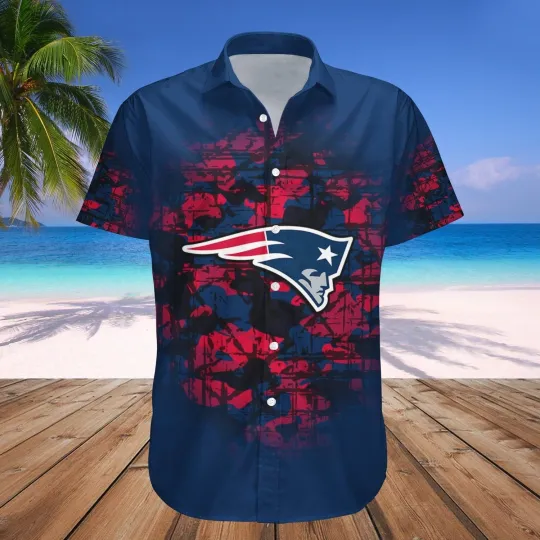 New England Patriots Camouflage  Hawaiian Shirt Aloha Shirt#30