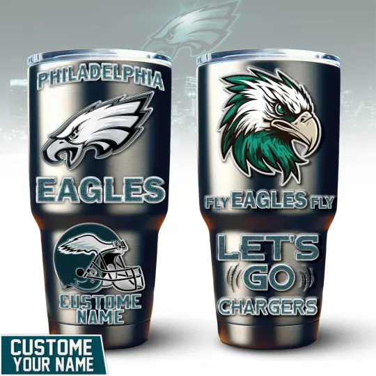 Discover Philadelphia Football Team Eagless 30oz Tumbler With Straw Vacuum Insulated