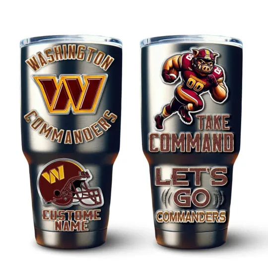 Discover Washington Football Team Commanderss  30oz Tumbler With Straw Vacuum Insulated